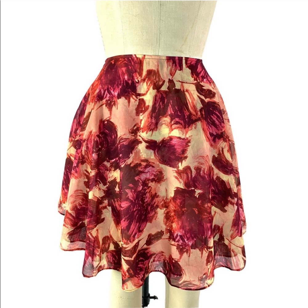 For Love & Lemons Wild Rose Mini Skirt Pockets NEW